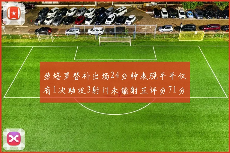 劳塔罗替补出场24分钟表现平平仅有1次助攻3射门未能射正评分71分